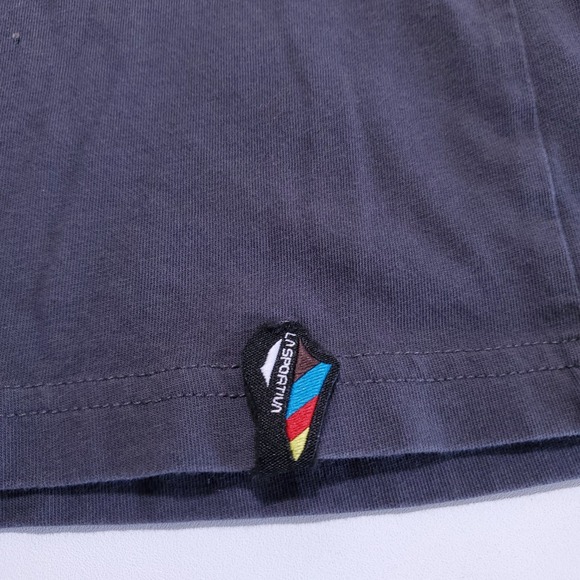 La Sportiva T-Shirt Mens Large Cross Section Short Sleeve Gray Cotton Climbing - Picture 3 of 9